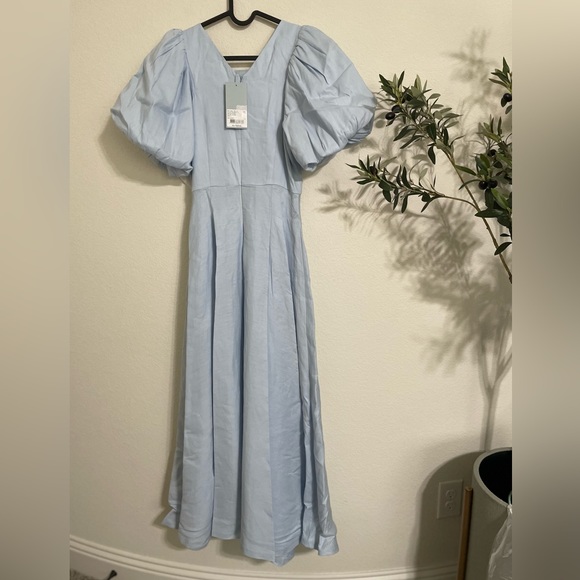 NWT Antonio Melani x Jennifer Sumko Kathleen Cut-Out Tie Neck Puff Sleeve Dress - Picture 11 of 15